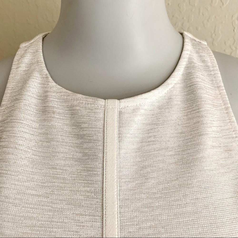 TOPSHOP White Knit Fit & Flare Skater Dress Open Back Zipper Shimmer Metallic - Picture 12 of 16
